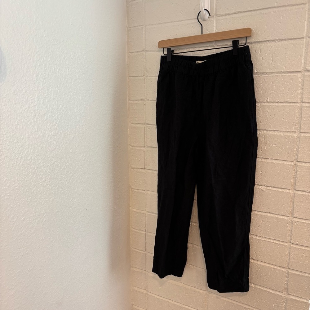 Madewell linen blend pants in black